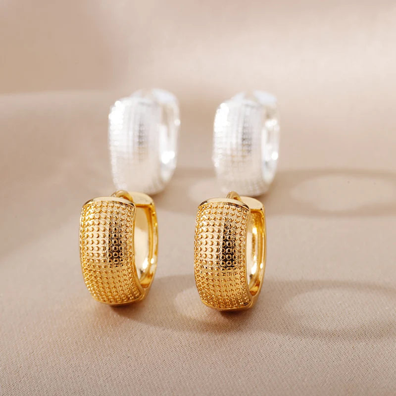 Trendy Small Hoop Earrings Gold Silver 2024 Women Jewelry