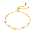 Adjustable Frosted Bead Bracelet Stainless Steel Couple Charm Gift