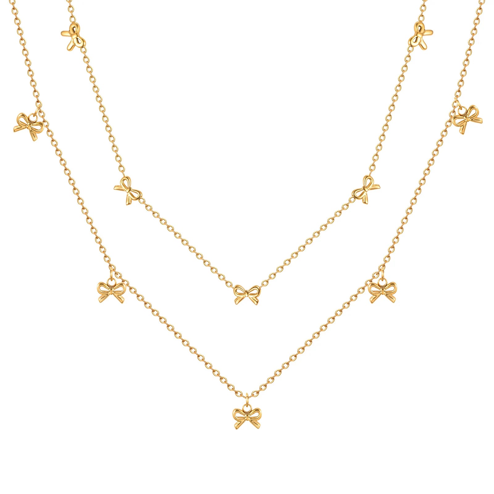 Elegant Bowknot Necklace Choker Thin Chain Women Jewelry
