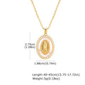 Elegant Guadalupe Mary Pendant Necklace with Sparkling Zircon Inlay