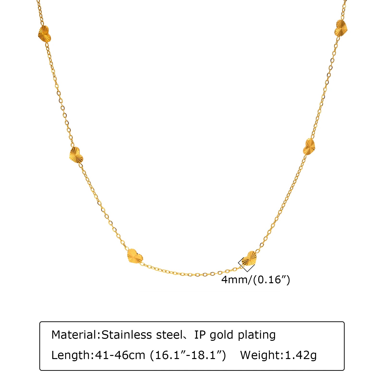 Minimalist Heart Chain Necklace Stackable Women Jewelry
