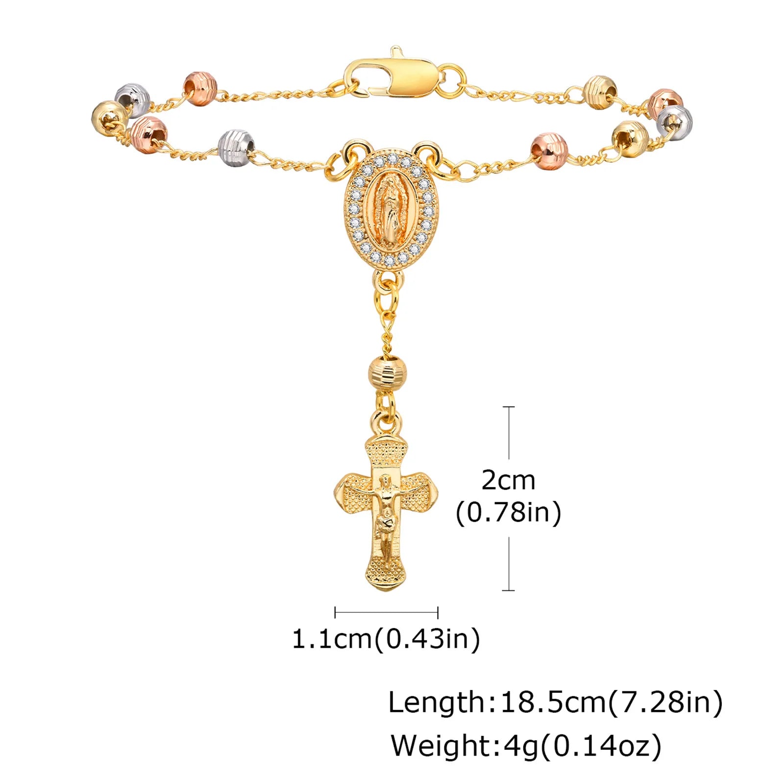 Stainless Steel Jesus Cross Y Necklace with Heart Charm Jewelry Set