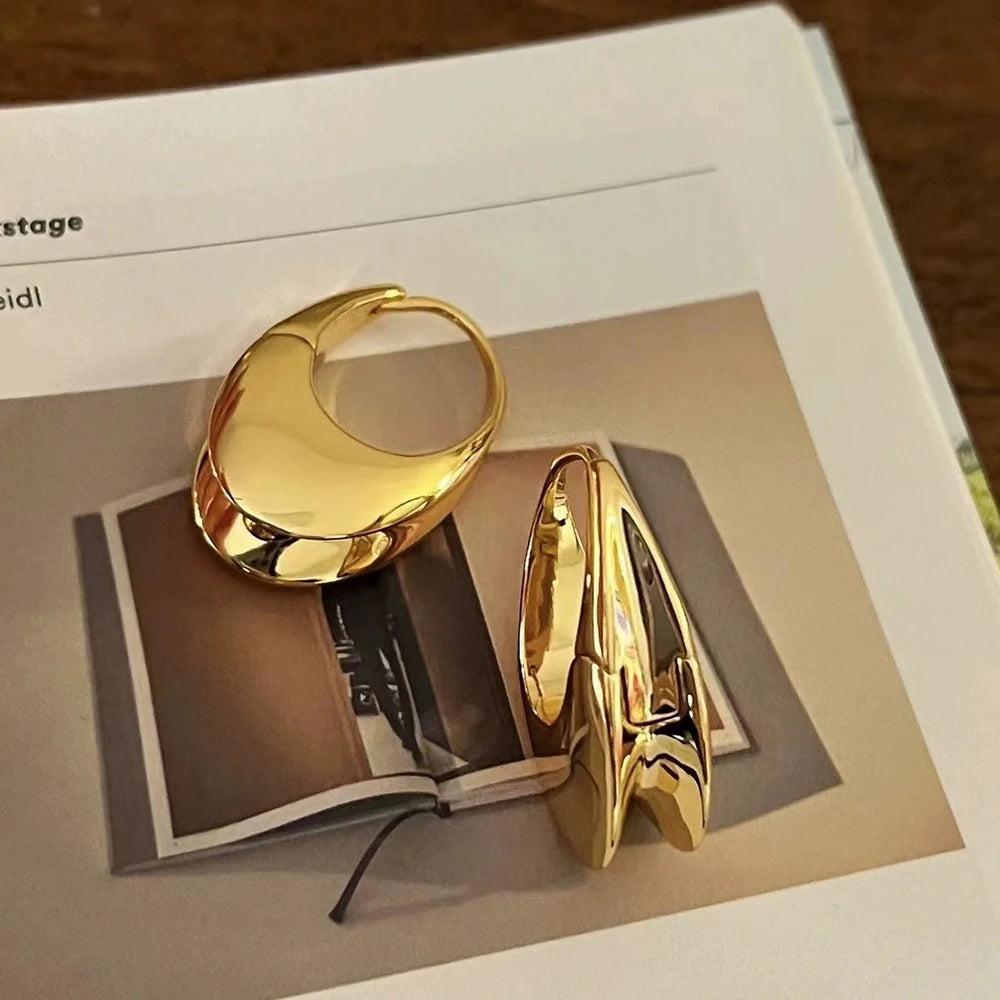 3 Pairs Zircon Hoop Earrings Gold Stainless Steel Trendy Women