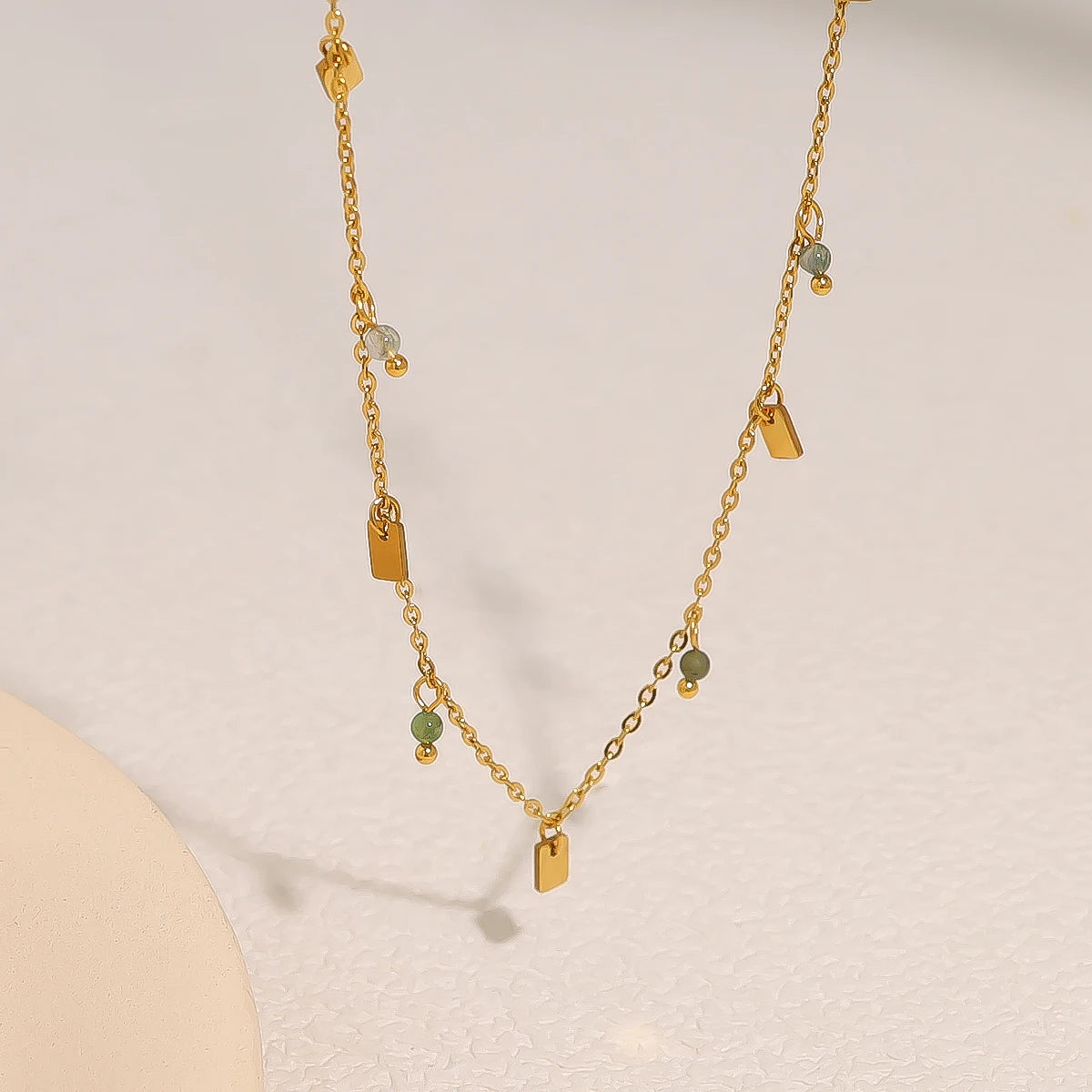 WILD & FREE Crystal Charm Necklace 18K Gold Stainless Steel Elegant