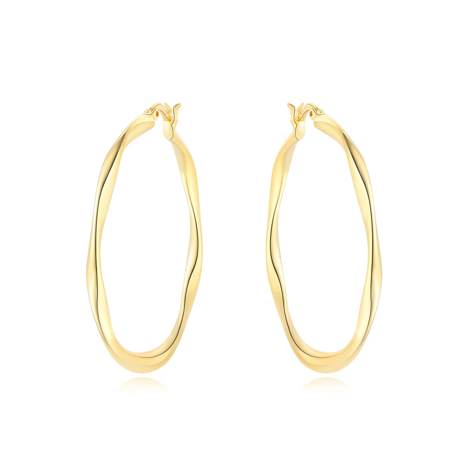 Elegant Gold Hoop Earrings 925 Silver Temperament Women
