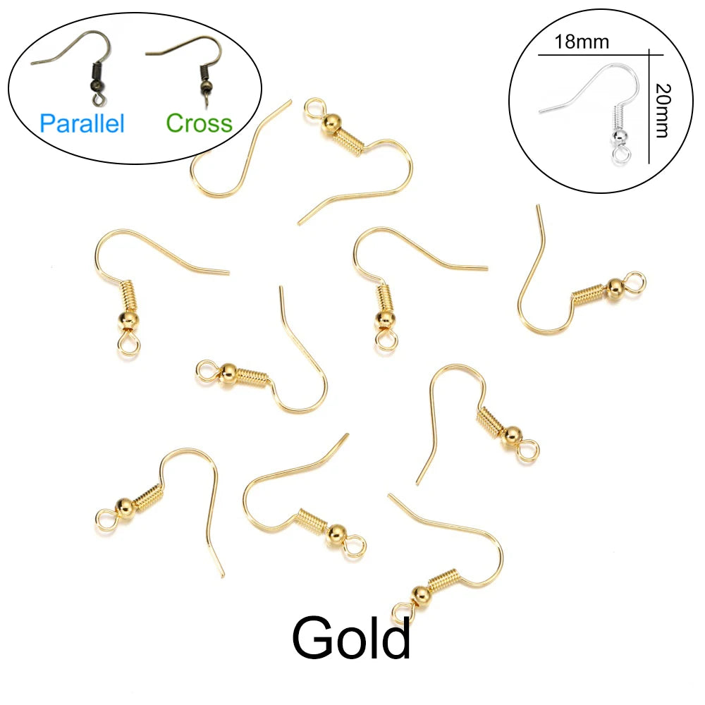 100pcs Iron Bead Charms Earring Hooks Set DIY Jewelry Making Supplies