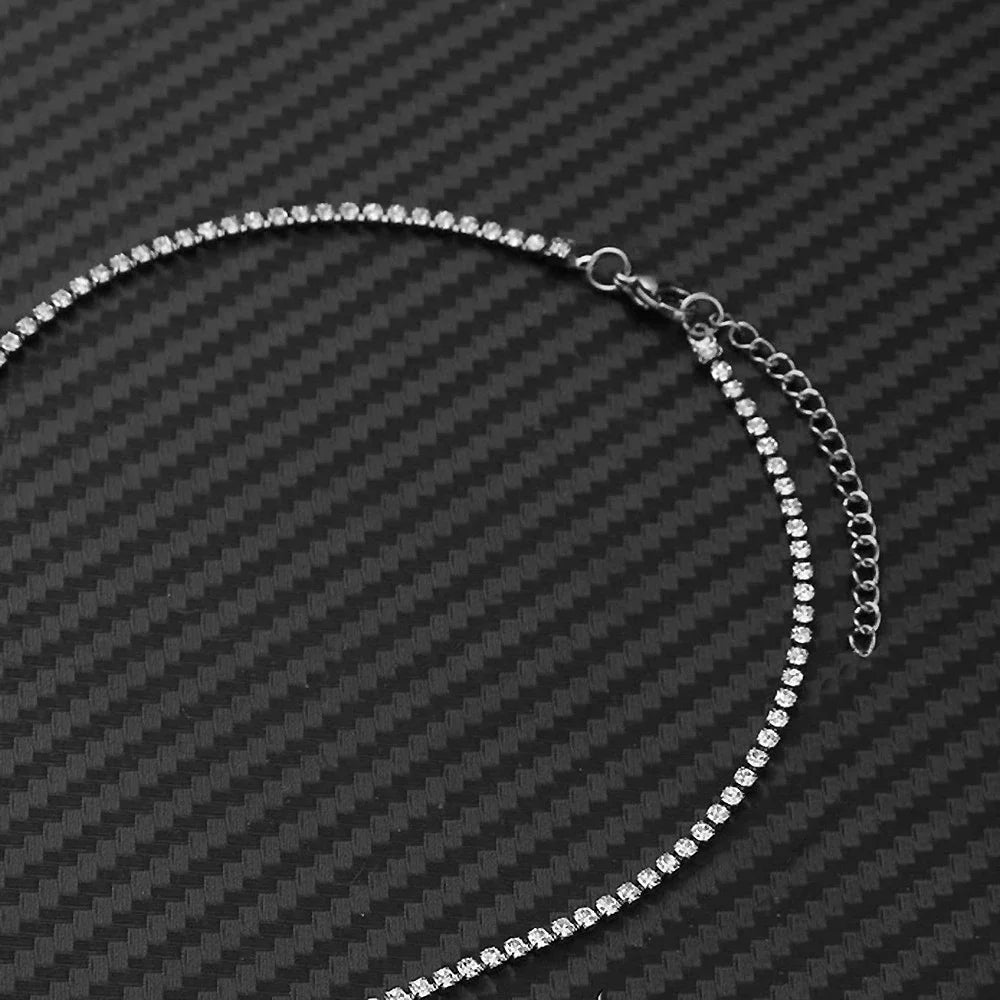 Elegant Tennis Choker Necklace Zircon Gold Silver Women Chain