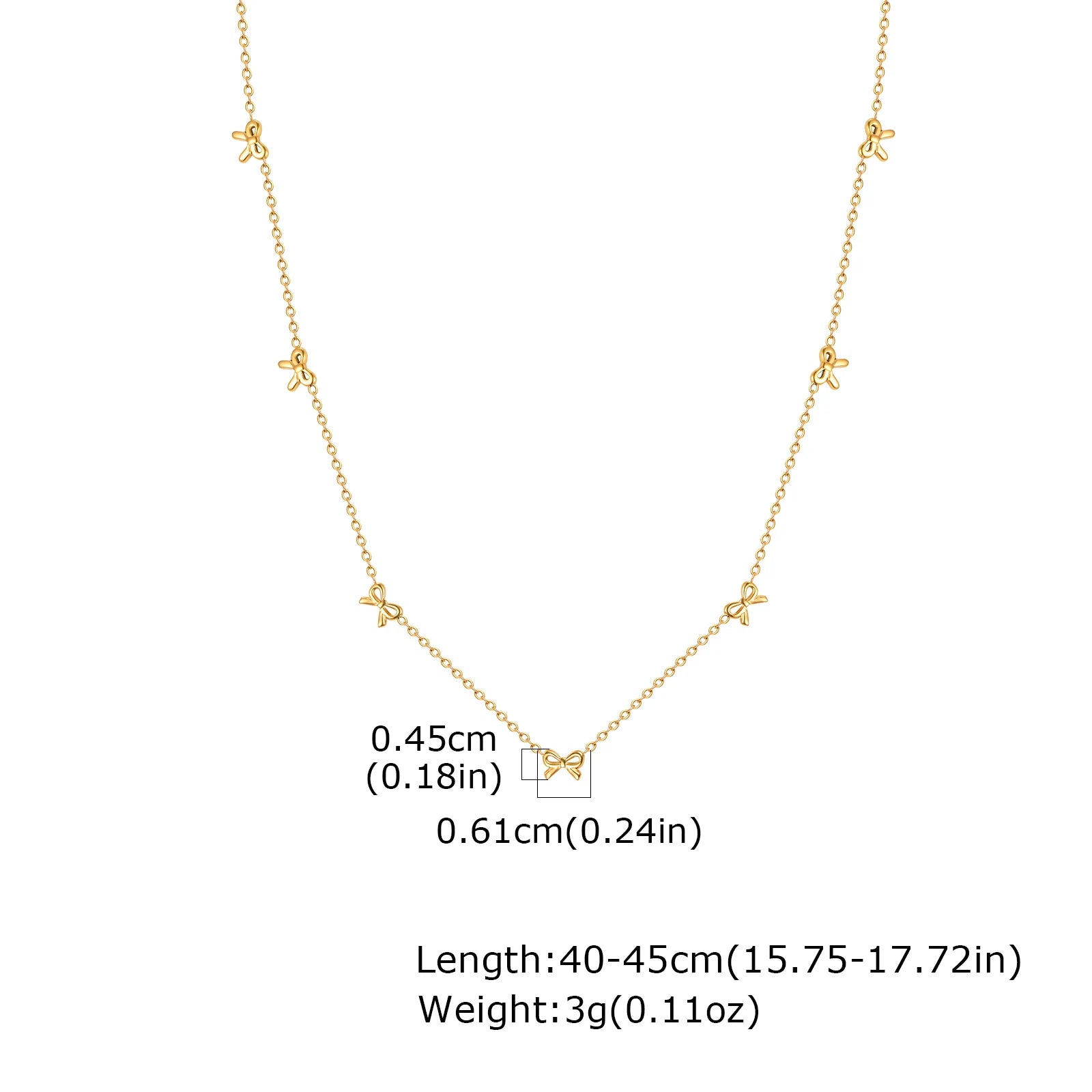 Elegant Bowknot Necklace Choker Thin Chain Women Jewelry