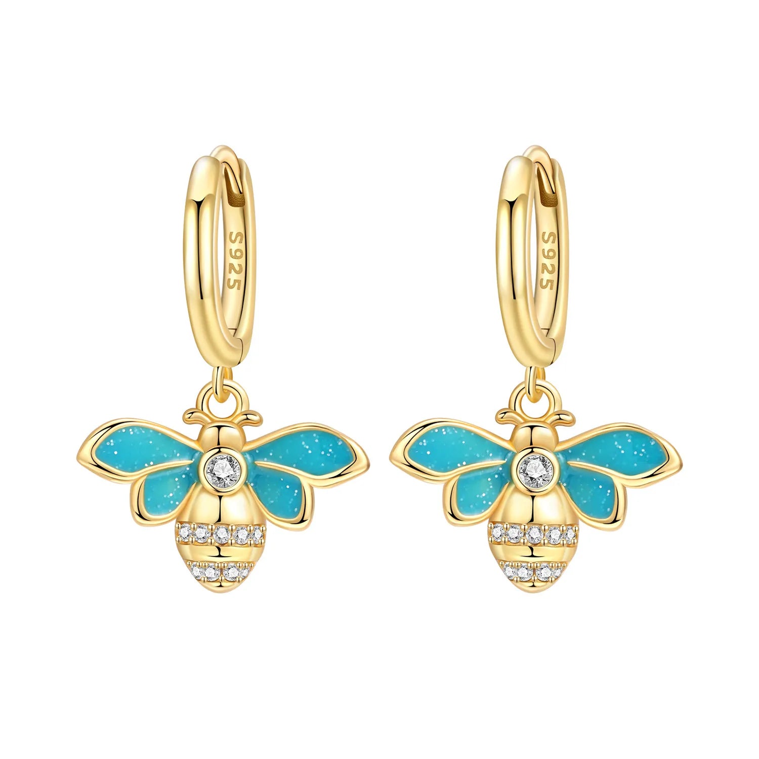 Elegant Gold Hoop Earrings 925 Silver Temperament Women