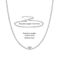 Bold Iced Out Necklace Bracelet Set Stainless Steel Women