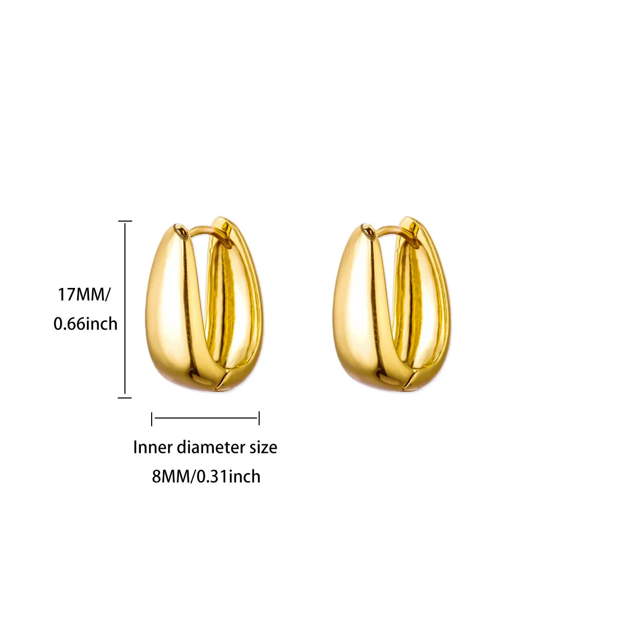 Chunky Gold Hoop Earrings Stainless Steel Minimalist Women Trend