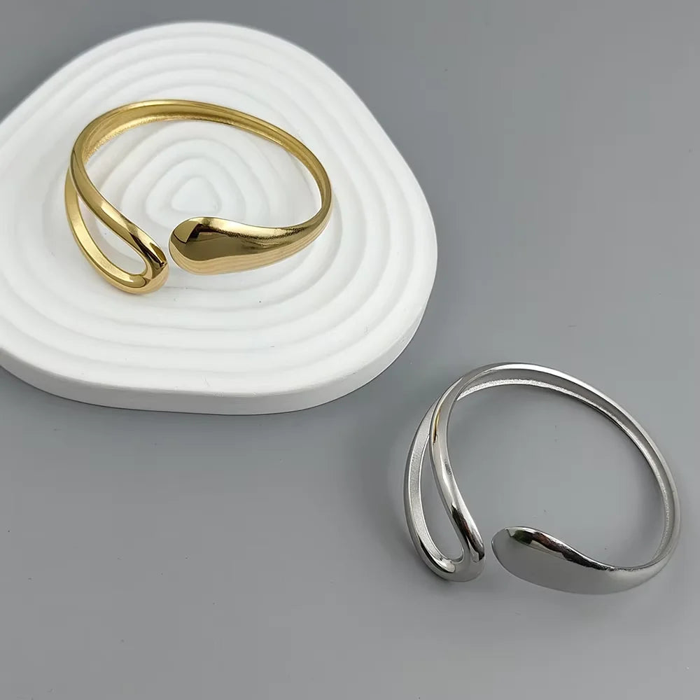 18K Gold Plated Water Drop Hollow Bracelet Stainless Steel Waterproof
