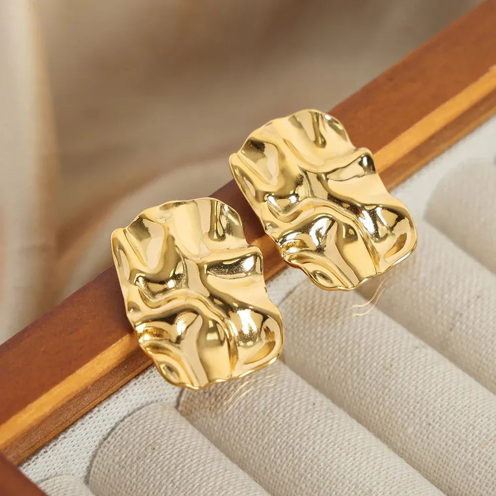 Minimalist Square Earrings Irregular Design Women Jewelry