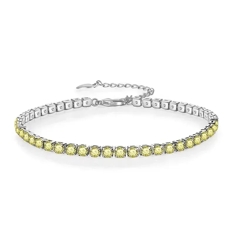 Elegant Silver Tennis Bracelet Sparkling Zircon Wedding Jewelry