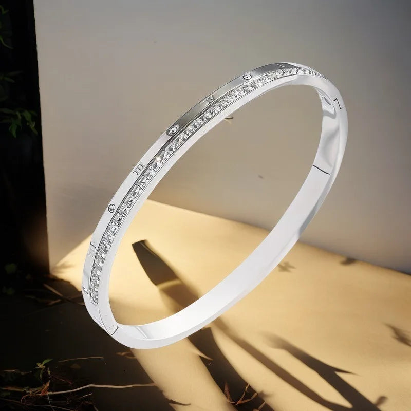 Roman Numerals Bracelet Stainless Steel Luxury Fashion Women Jewelry