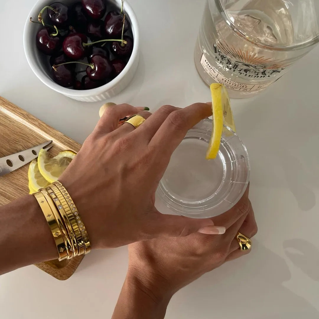 Punk Gold Bangles Stainless Steel Bracelets Bohemian Trendy Unisex