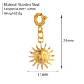 18K Gold Plated Charm Pendants Set Fish Bear Sun Butterfly DIY Jewelry