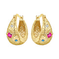Elegant Square Hoop Earrings 18K Gold S925 Women Jewelry