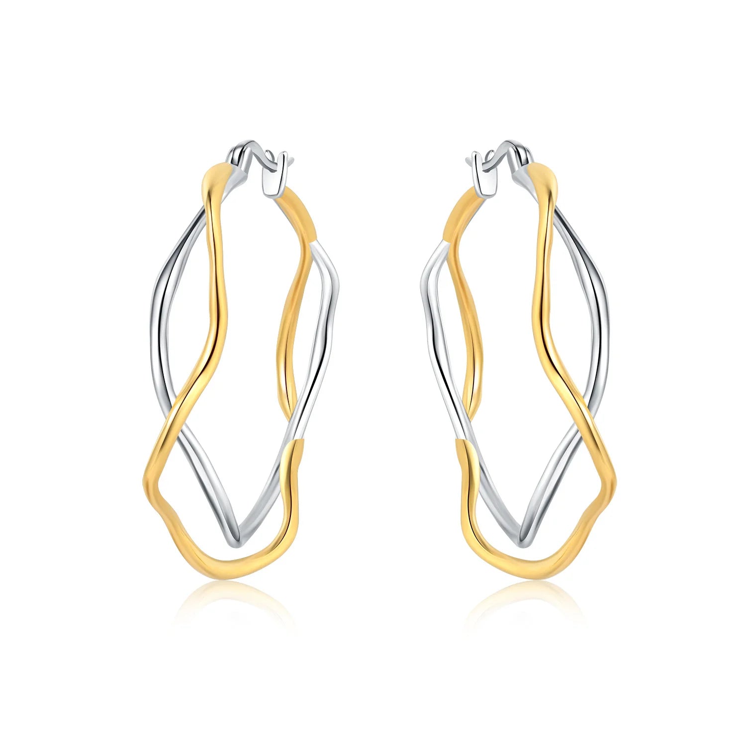 Elegant Gold Hoop Earrings 925 Silver Temperament Women
