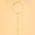 Bohemian Rhombus Crystal Hand Chain Bracelet Thin Finger Jewelry