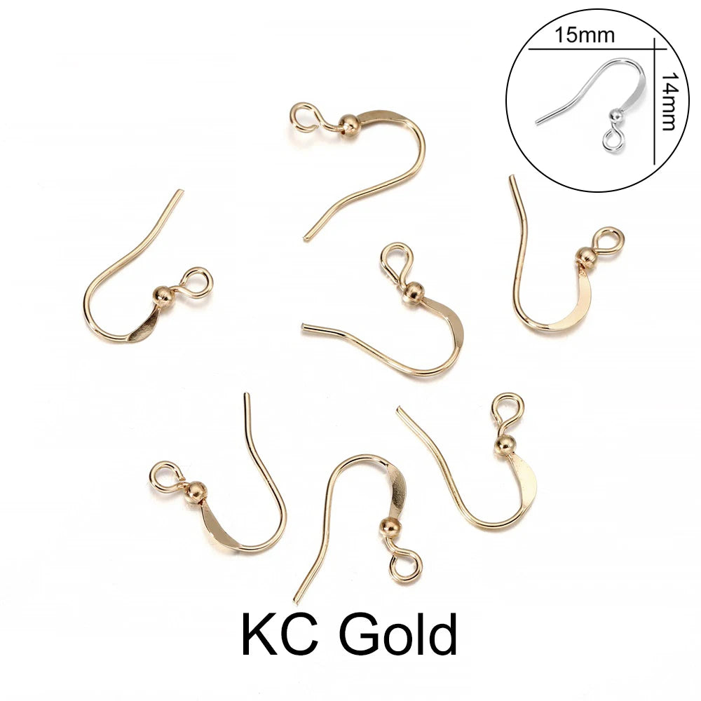 100pcs Iron Bead Charms Earring Hooks Set DIY Jewelry Making Supplies