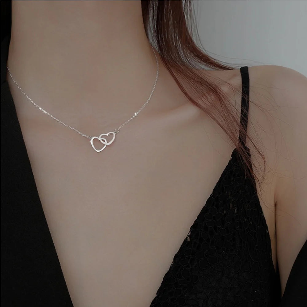 Retro Love Buckle Pendant Necklace Gold Women Accessories