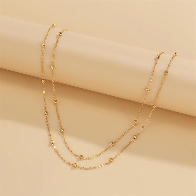 Minimalist Double Layer Y Necklace Long Drop Chain Collarbone Women