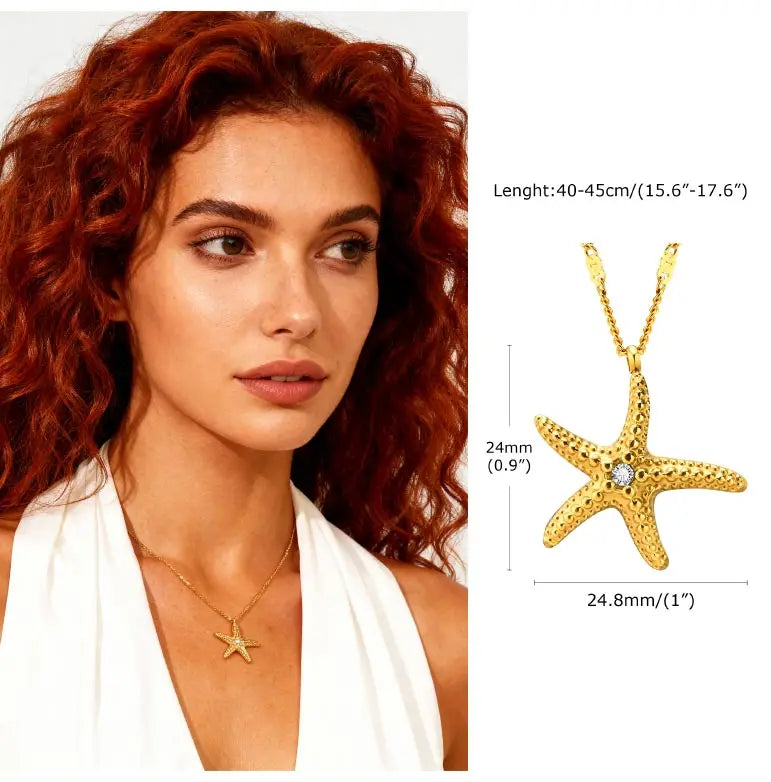 Sliding Water Droplet Pendant Necklace Gold Stainless Steel Waterproof