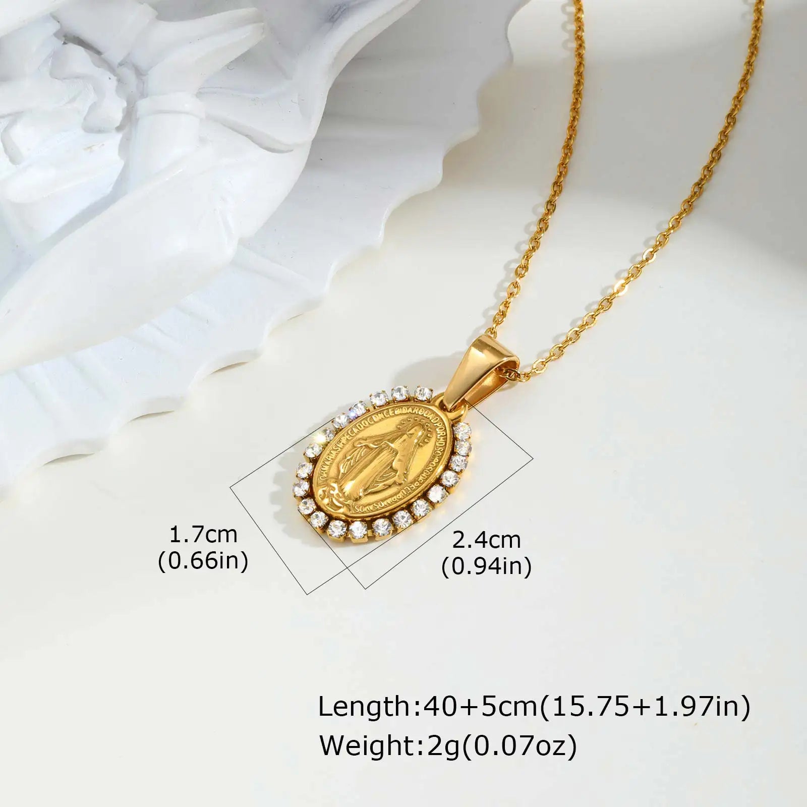 Prayer Necklace Virgin Mary Pendant Women Faith Jewelry