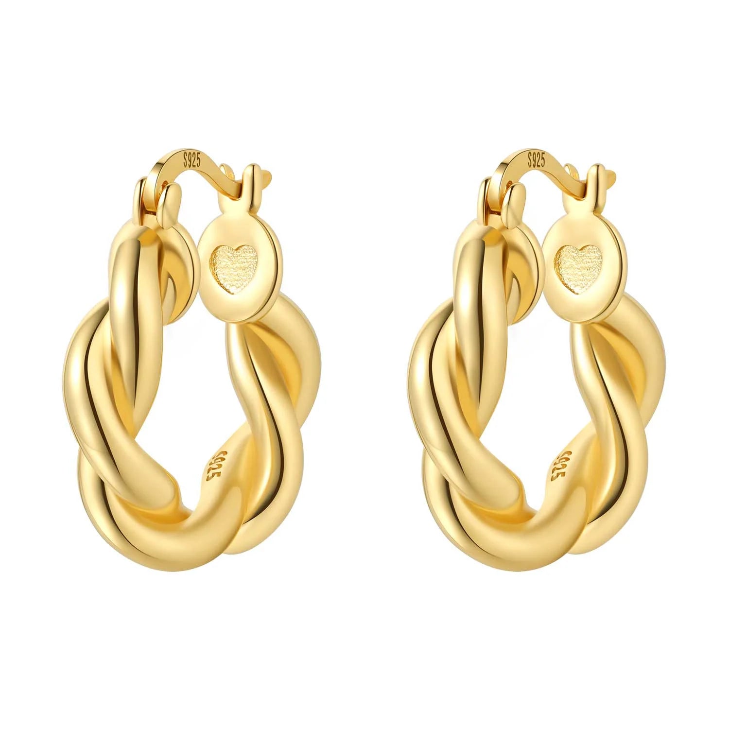 Elegant Gold Hoop Earrings 925 Silver Temperament Women