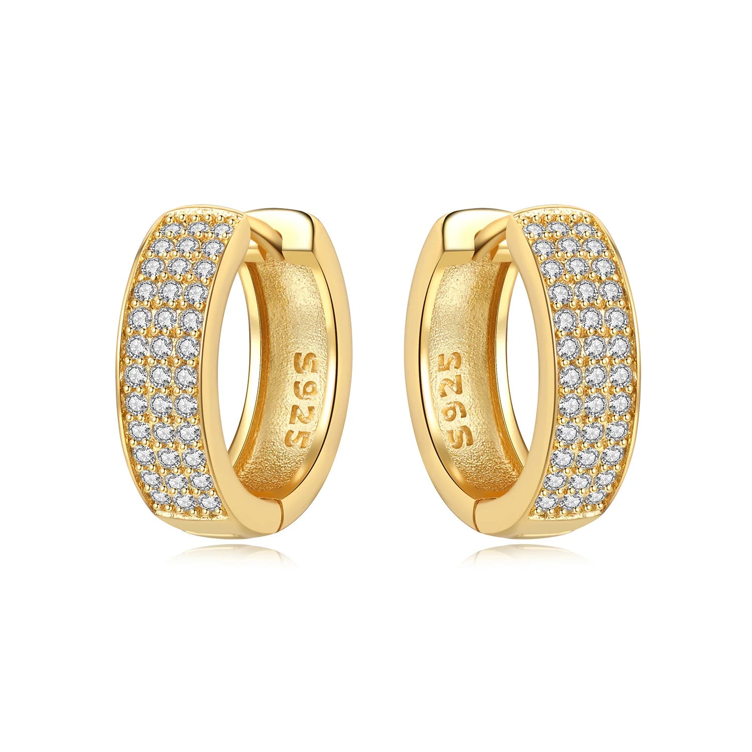 Elegant Gold Hoop Earrings 925 Silver Temperament Women