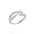 Shiny Double Cross Ring Zircon Gold Color Luxury Women Jewelry