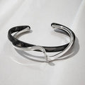 White Acrylic C-Shaped Bracelet Geometric Metal Bangle Women Gift