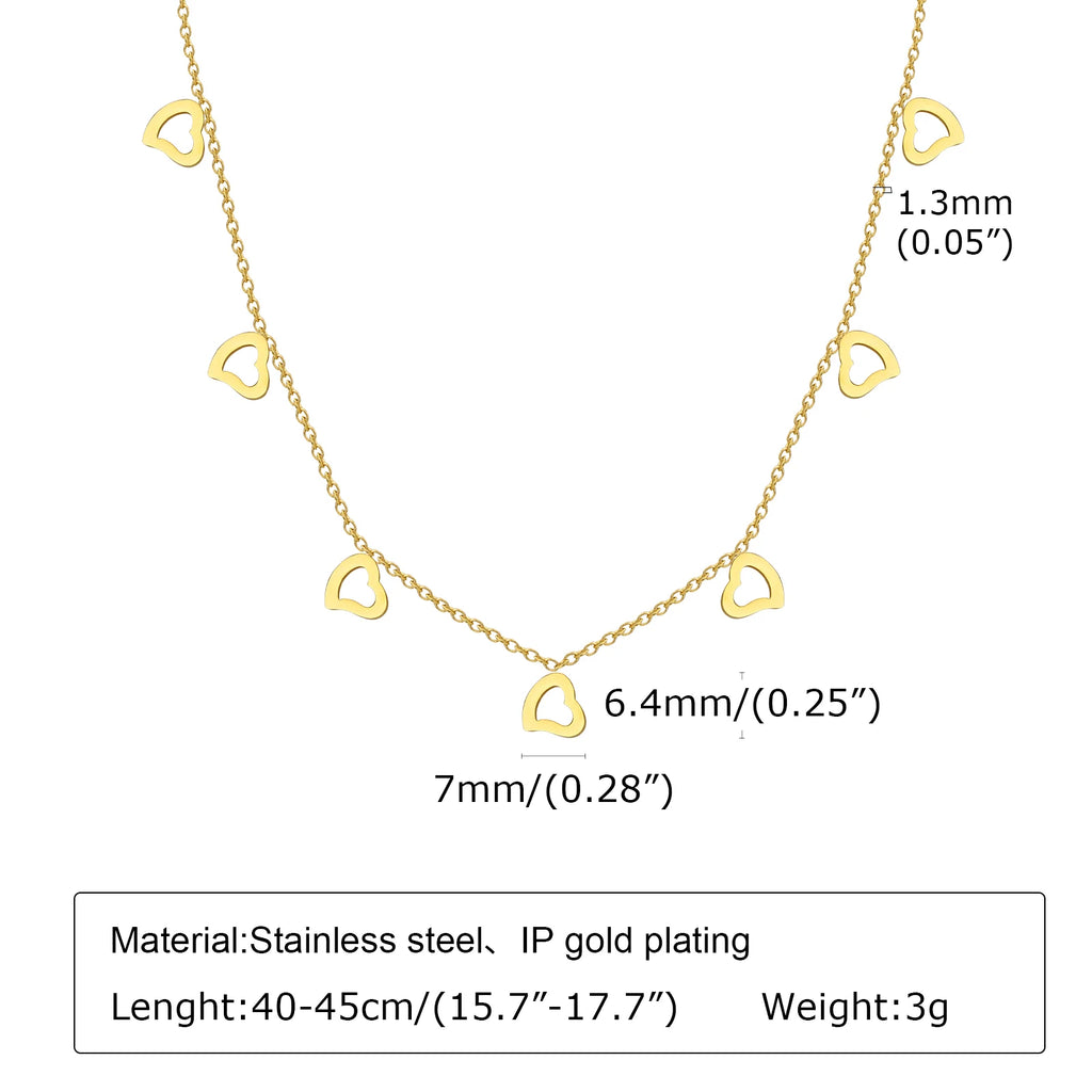 Minimalist Heart Chain Necklace Stackable Women Jewelry