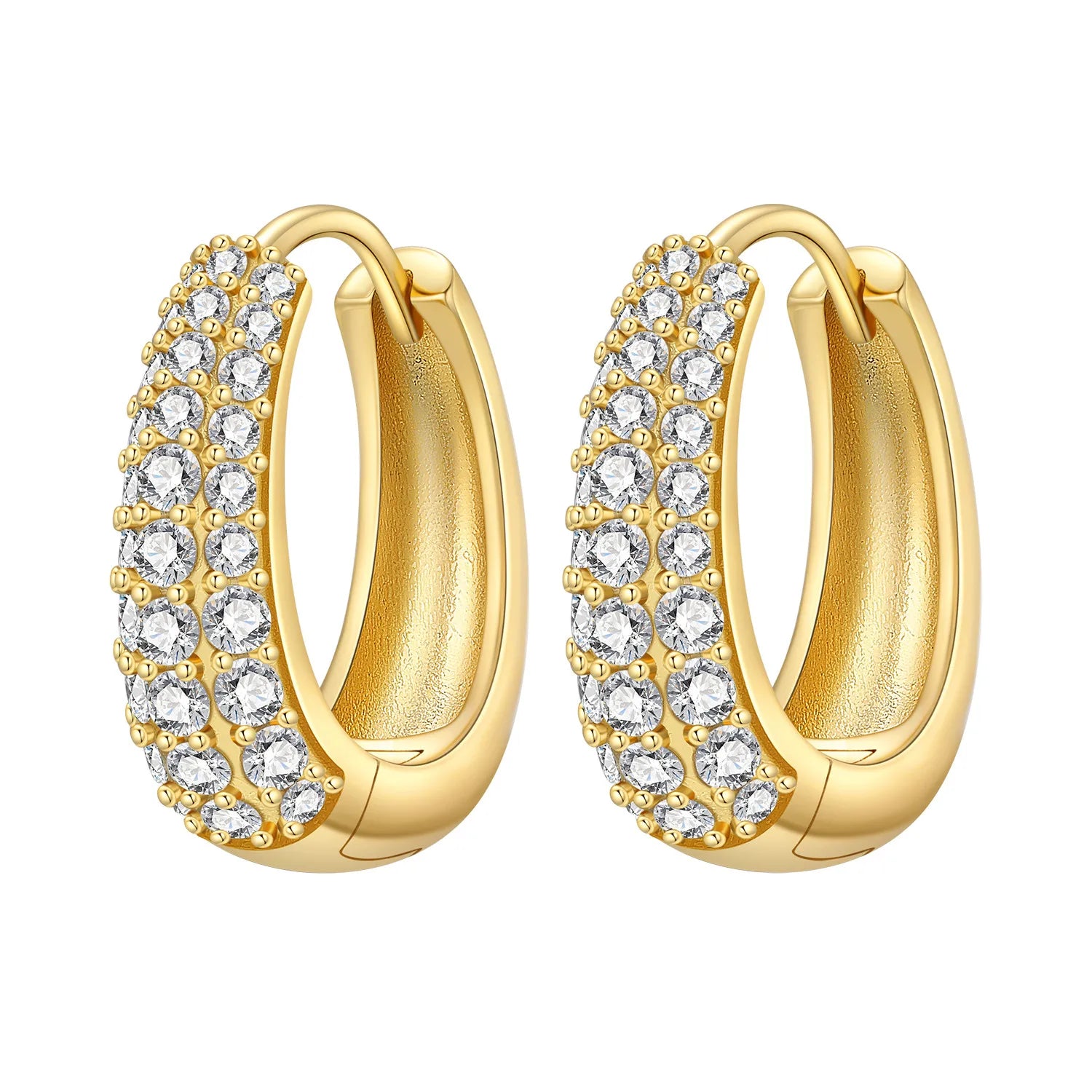 Elegant Square Hoop Earrings 18K Gold S925 Women Jewelry