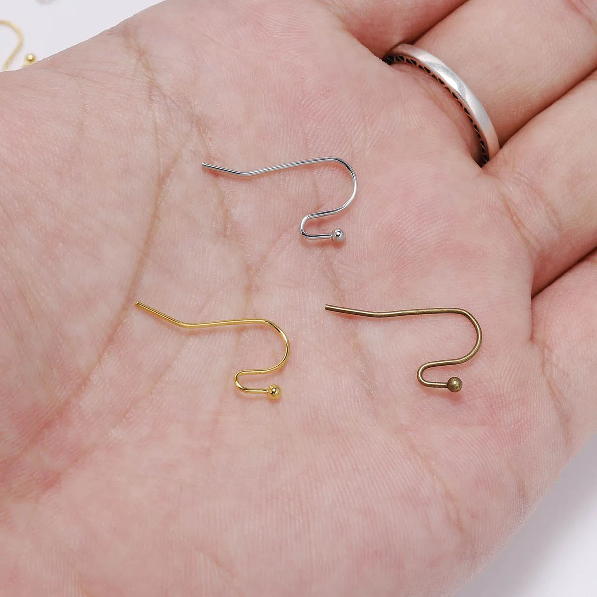 100pcs Iron Bead Charms Earring Hooks Set DIY Jewelry Making Supplies