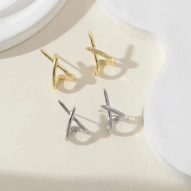 Simple Cross Earrings Stainless Steel Trendy Women Accessories