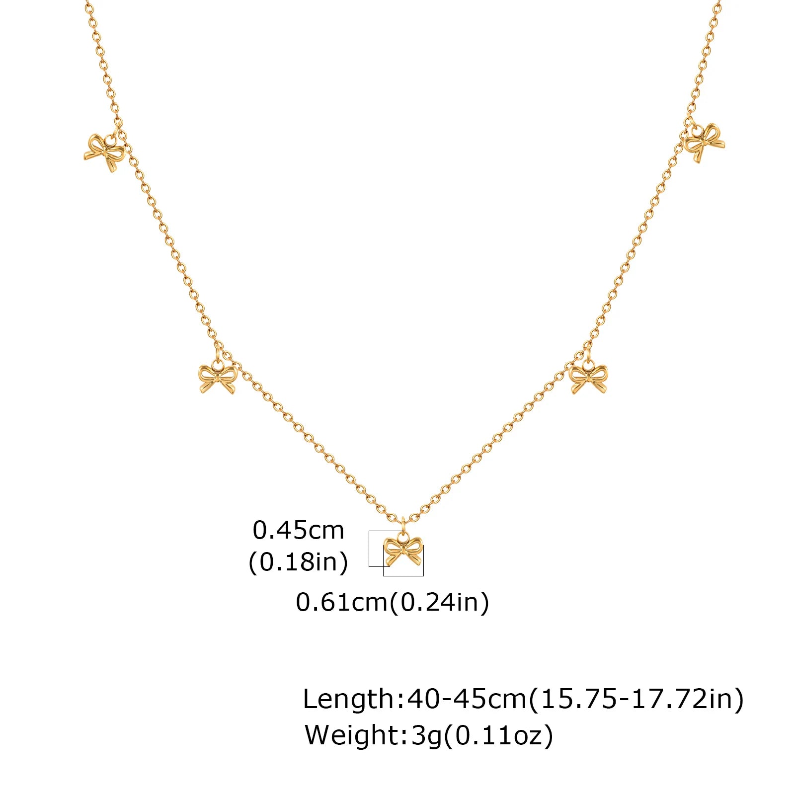 Elegant Bowknot Necklace Choker Thin Chain Women Jewelry