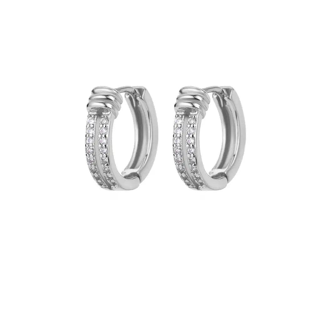 Elegant Small Gold Tone Earrings Square and Round Stainless Steel