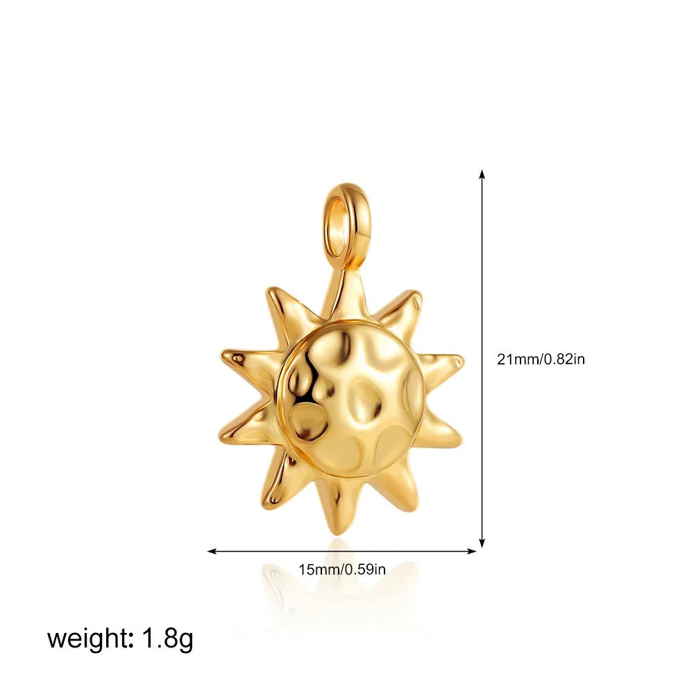 Gold Moon Star Sun Evil Eye Charms Stainless Steel DIY Jewelry
