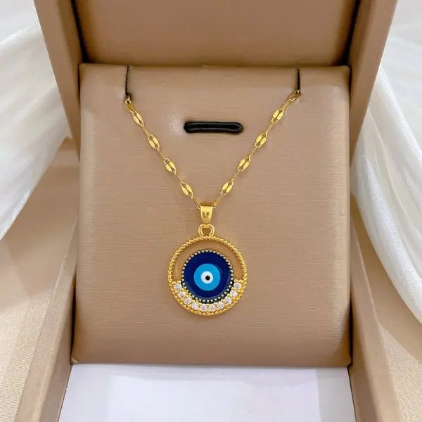 Zircon Butterfly Tassel Necklace Moon Flower Stainless Steel Women