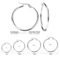Rose Gold Stainless Steel Hoop Earrings 10-65mm Anti Allergy Women