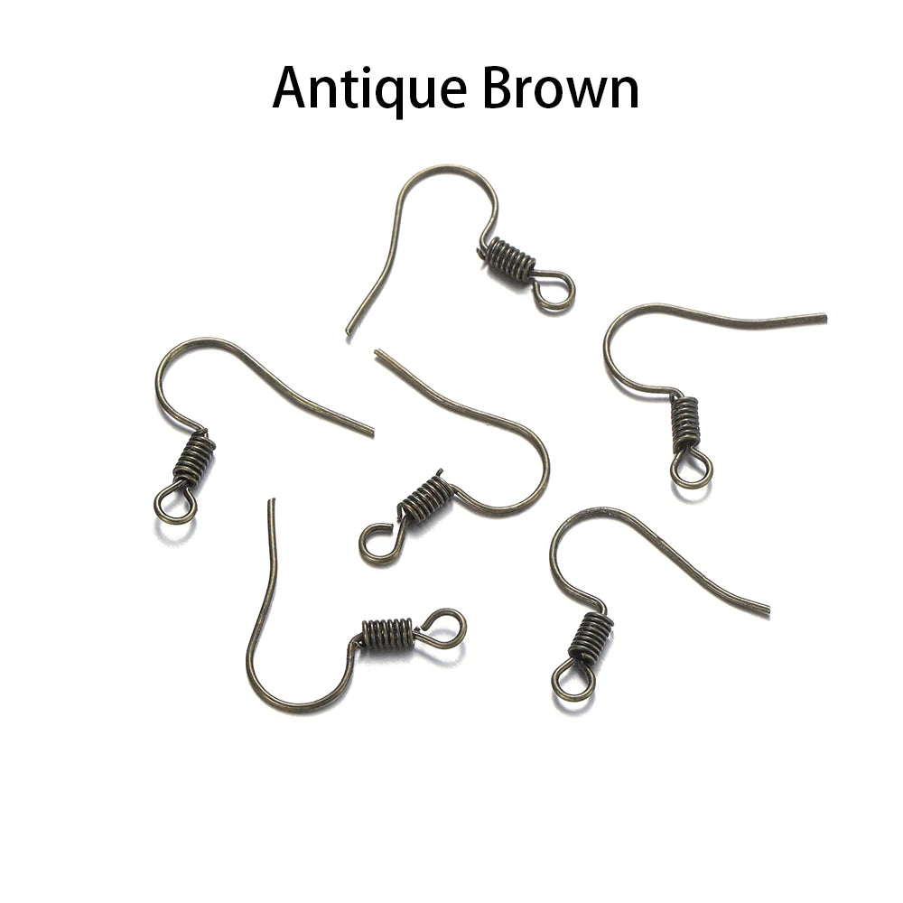 100pcs Iron Bead Charms Earring Hooks Set DIY Jewelry Making Supplies