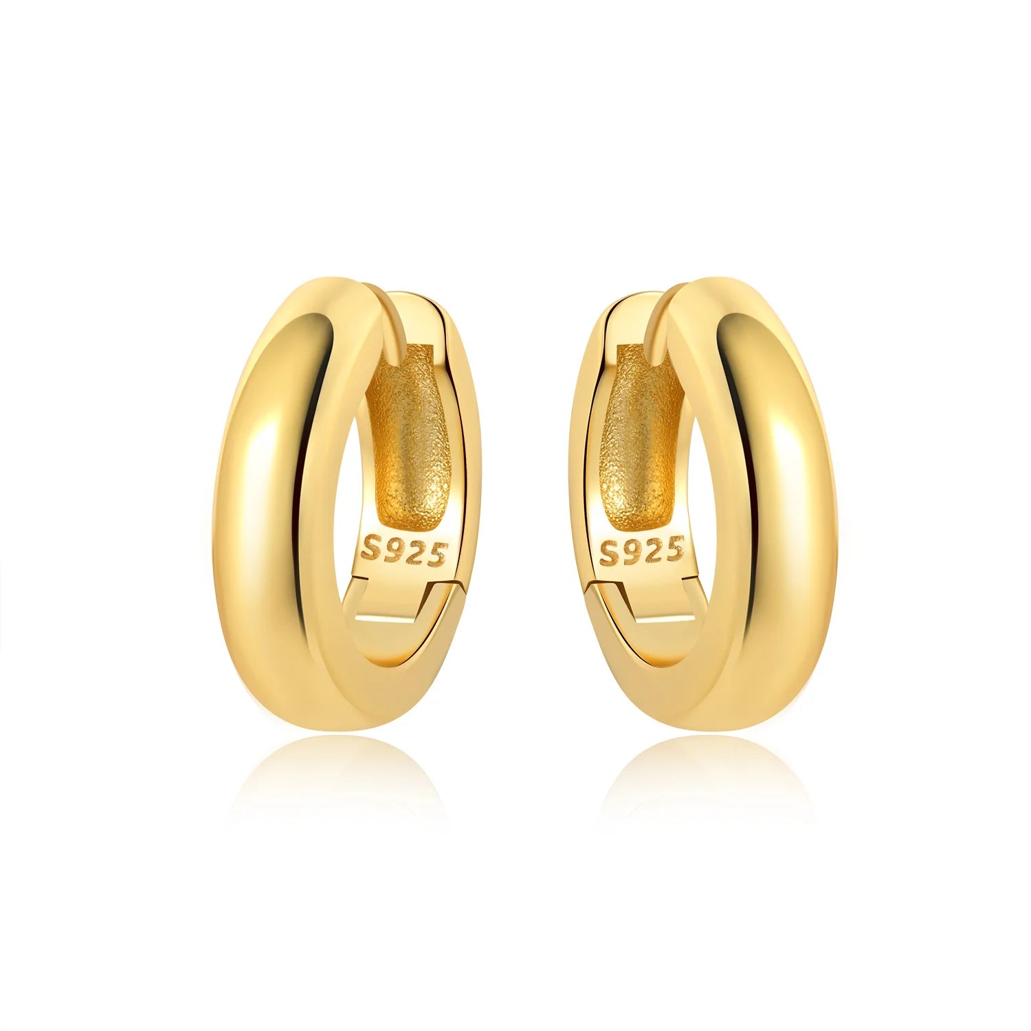 Elegant Gold Hoop Earrings 925 Silver Temperament Women