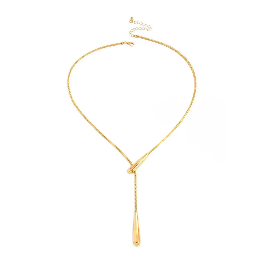Ingemark Water Drop Necklace Long Snake Chain Minimalist Women