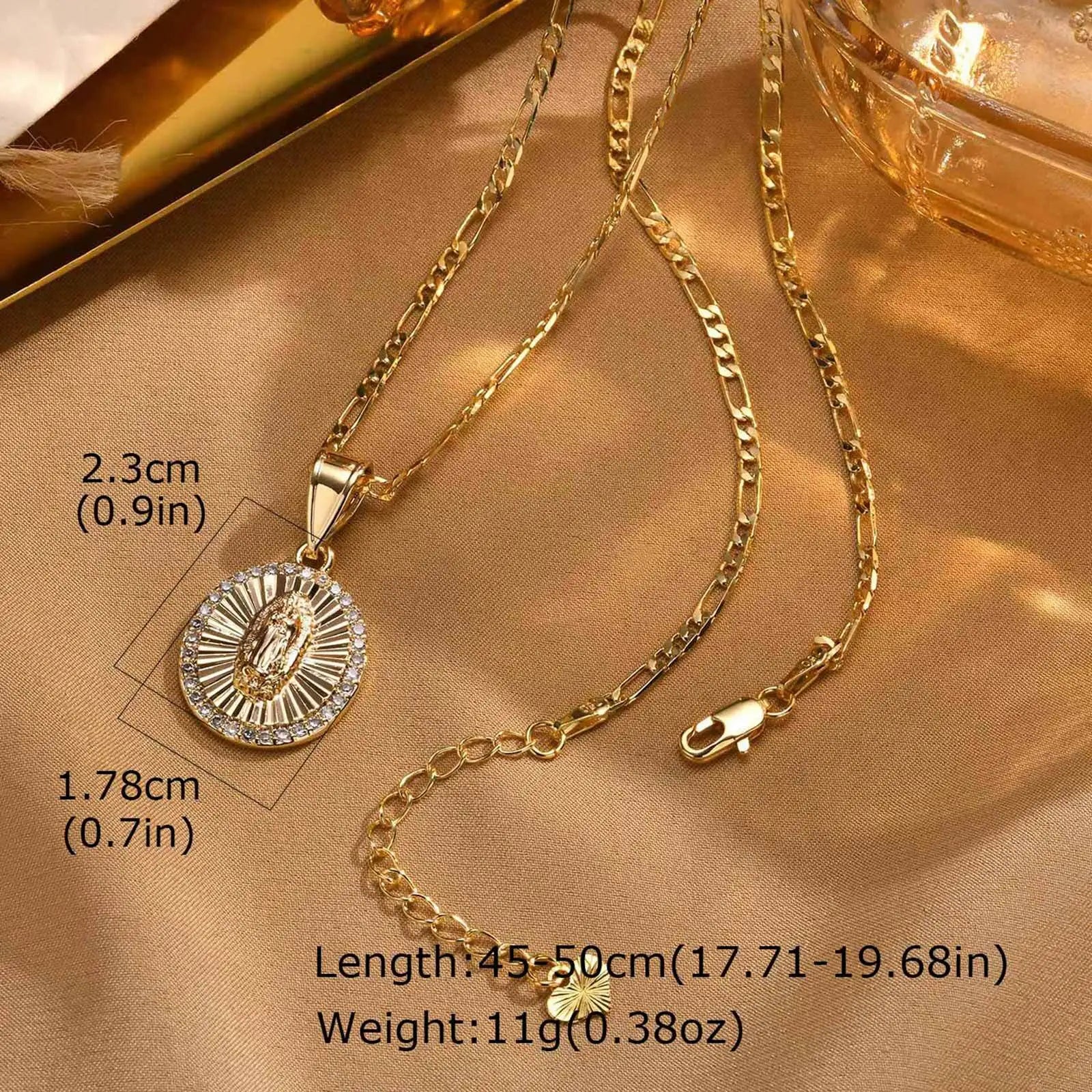 Prayer Necklace Virgin Mary Pendant Women Faith Jewelry