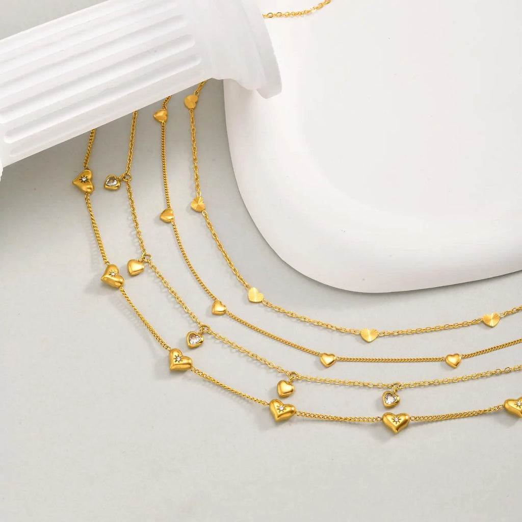 Heart Pendant Snake Chain Necklace Twisted Choker Women