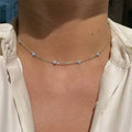 18K Gold Zircon Four Leaf Clover Necklace Stainless Steel Luxury