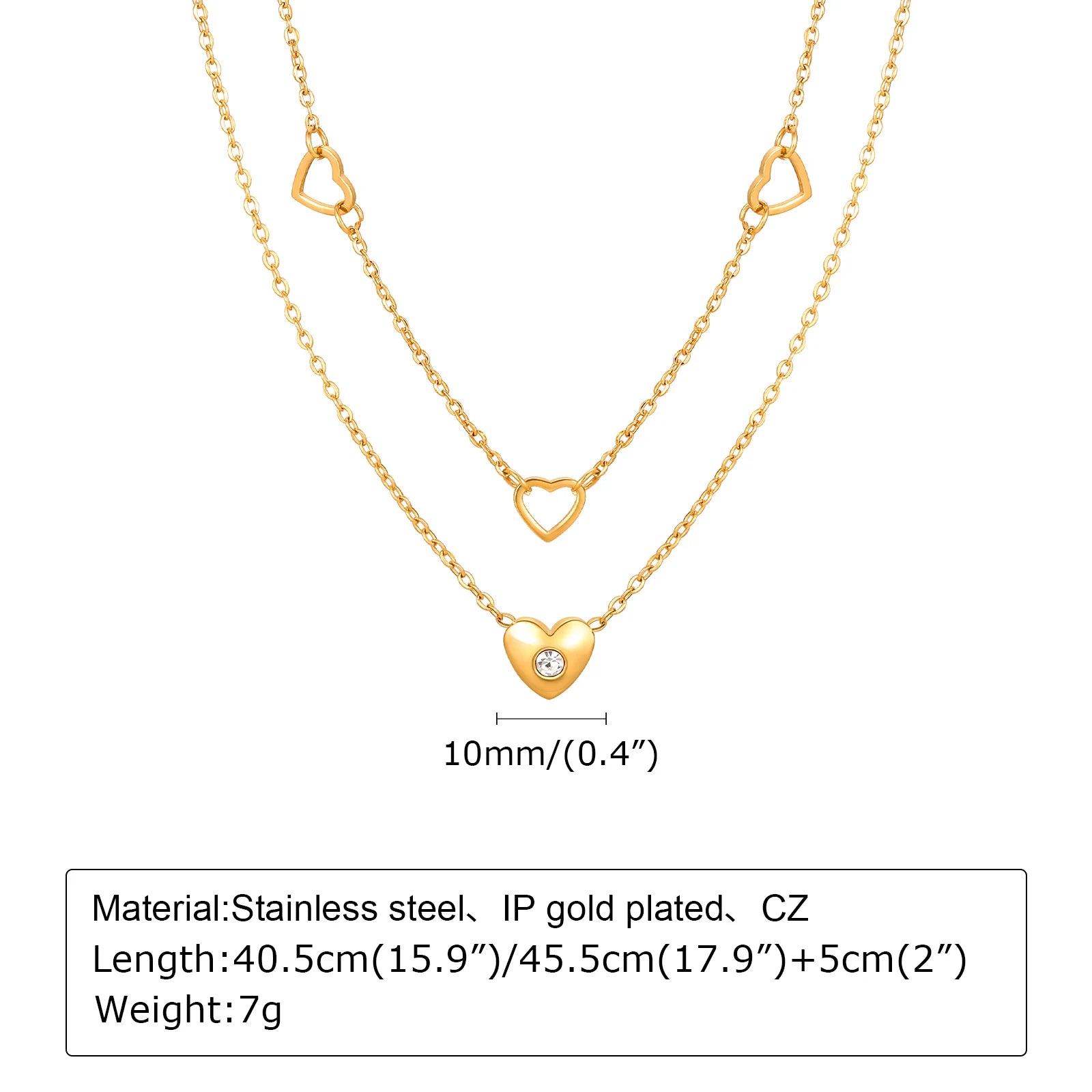 Minimalist Heart Chain Necklace Stackable Women Jewelry