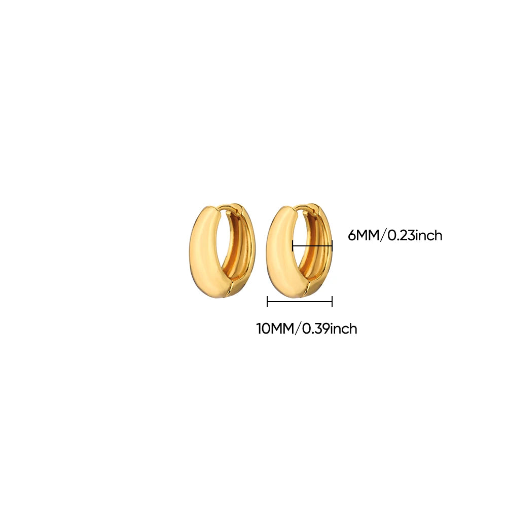 Chunky Gold Hoop Earrings Stainless Steel Minimalist Women Trend